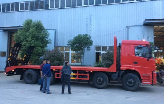 國五三環昊龍前四后八挖機平板車