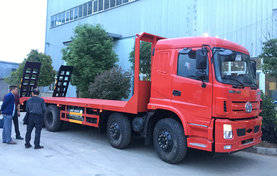 國五三環昊龍前四后八挖機平板車